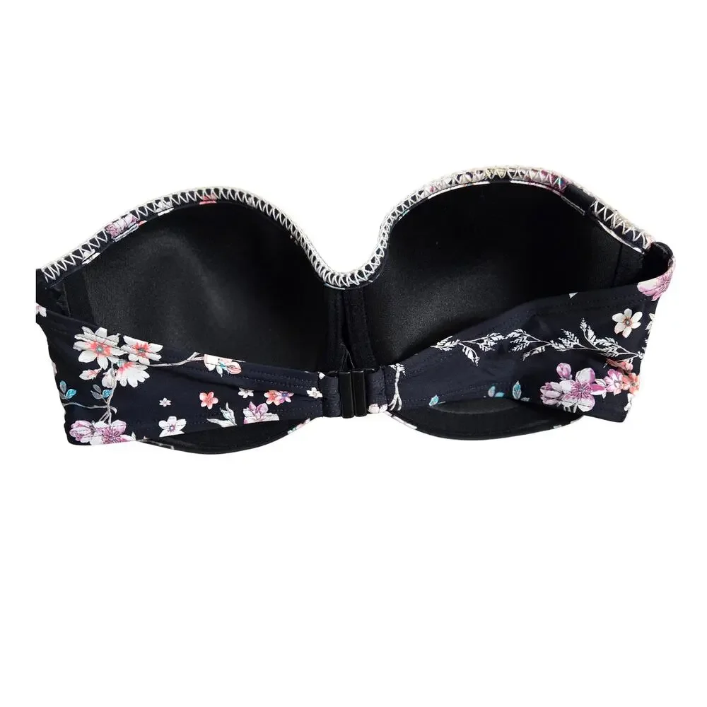 Sunseeker Australia Matching Black Floral Swim Vacation Bikini Set | 34D & M